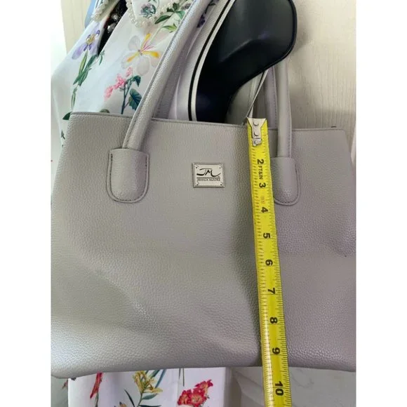 Jessica Moore Gray Faux Leather Shoulder Bag - Picture 6 of 11